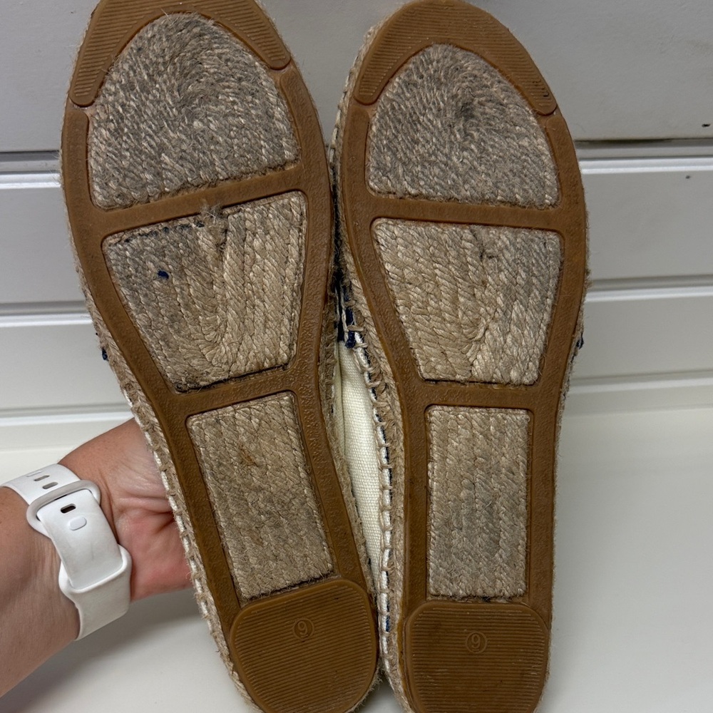 Tory Burch Cream and Navy Espadrilles - Picture 4 of 8